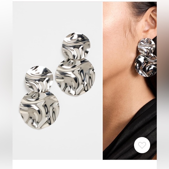 Adina Eden -Chunky Fluid double Disc *Shopbop* Silver Earrings - Picture 1 of 7